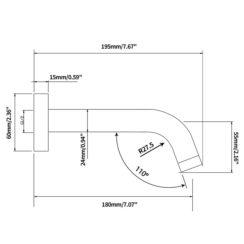 Euro Round Bathtub/Basin Wall Spout (CH0012.BS)