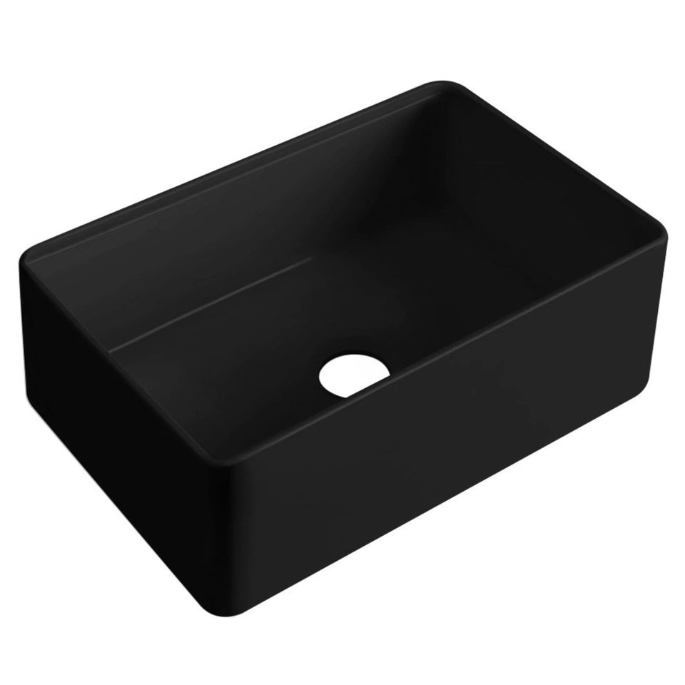 Lukka Roccia Farmhouse Buttler Fine Fireclay Single Bowl Sink 835MM - Matte Black (LK-S-RFFC835-MB)