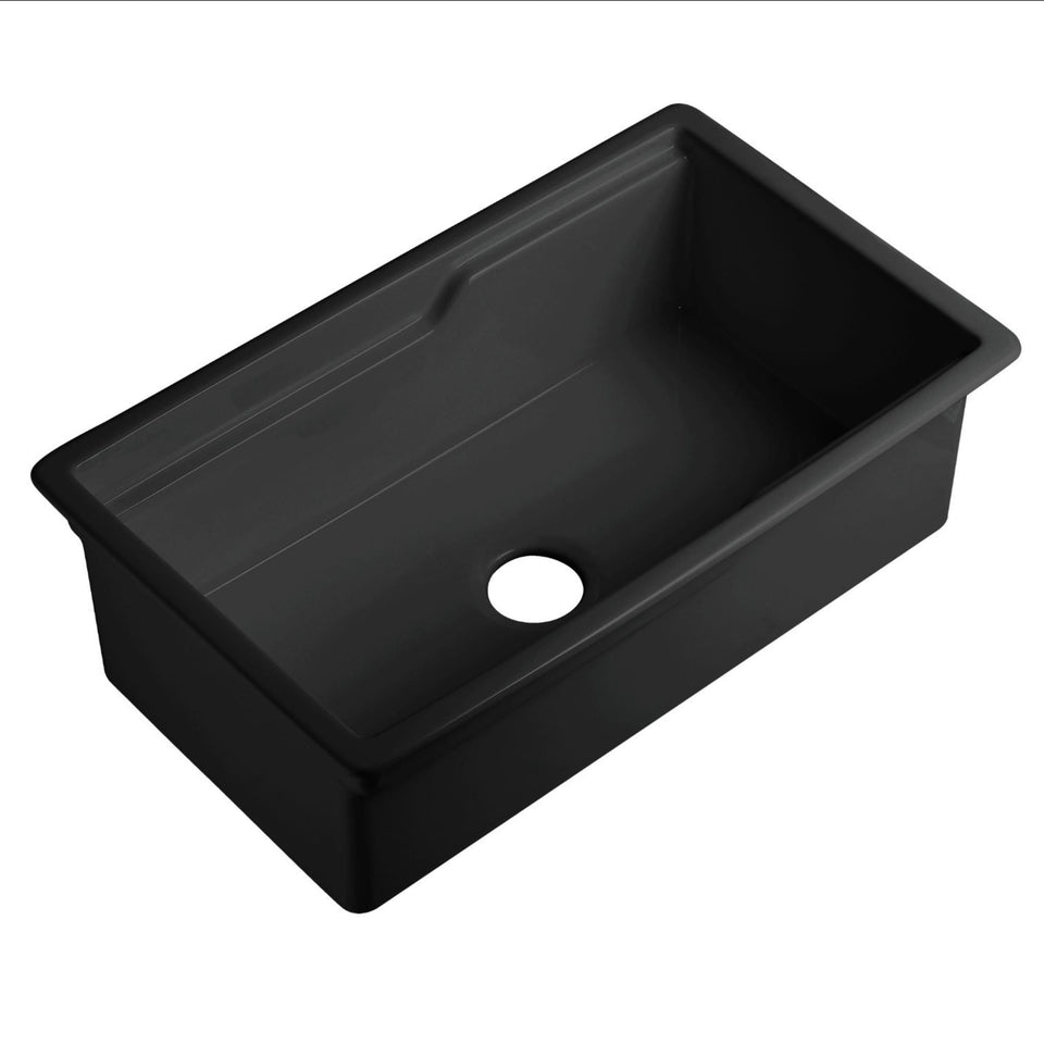 Lukka Vorona Inset and Undermount Fireclay Sink 813MM - Matte Black (LK-S-VFC813-MB)