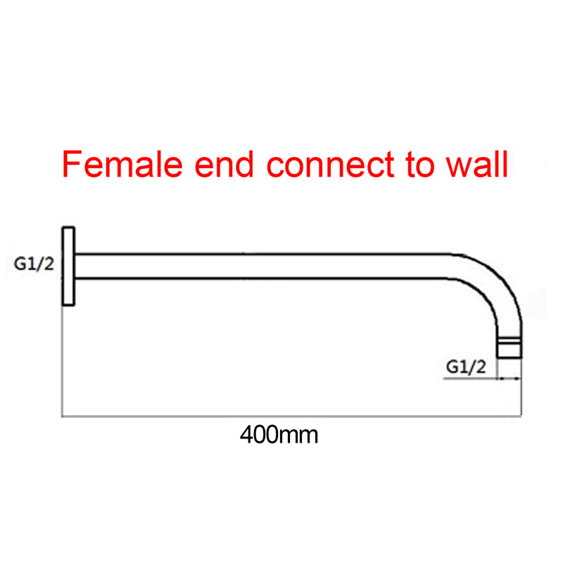 Aquaperla Round Black Stainless Steel Wall Mounted Shower Arm 400mm (OX0108.SA)