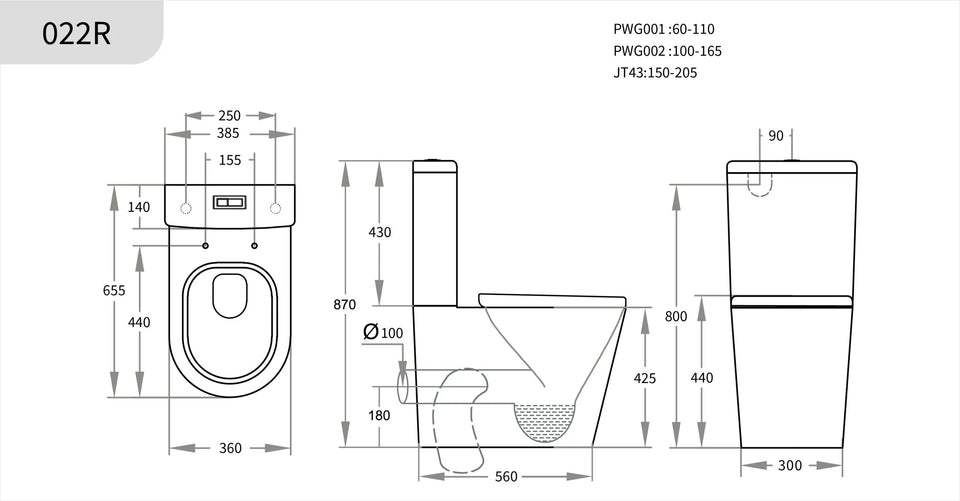 Avis Full Rimless Back to Wall Toilet Gloss White - Poseidon KDK022R
