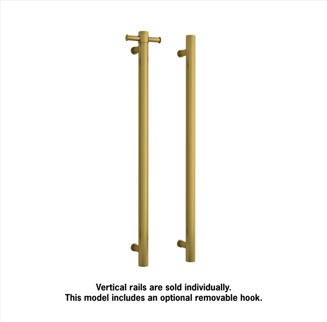 Thermogroup VSH900HBG Brushed Gold 240Volt Vertical Single Heated Rail (VSH900HBG) 2