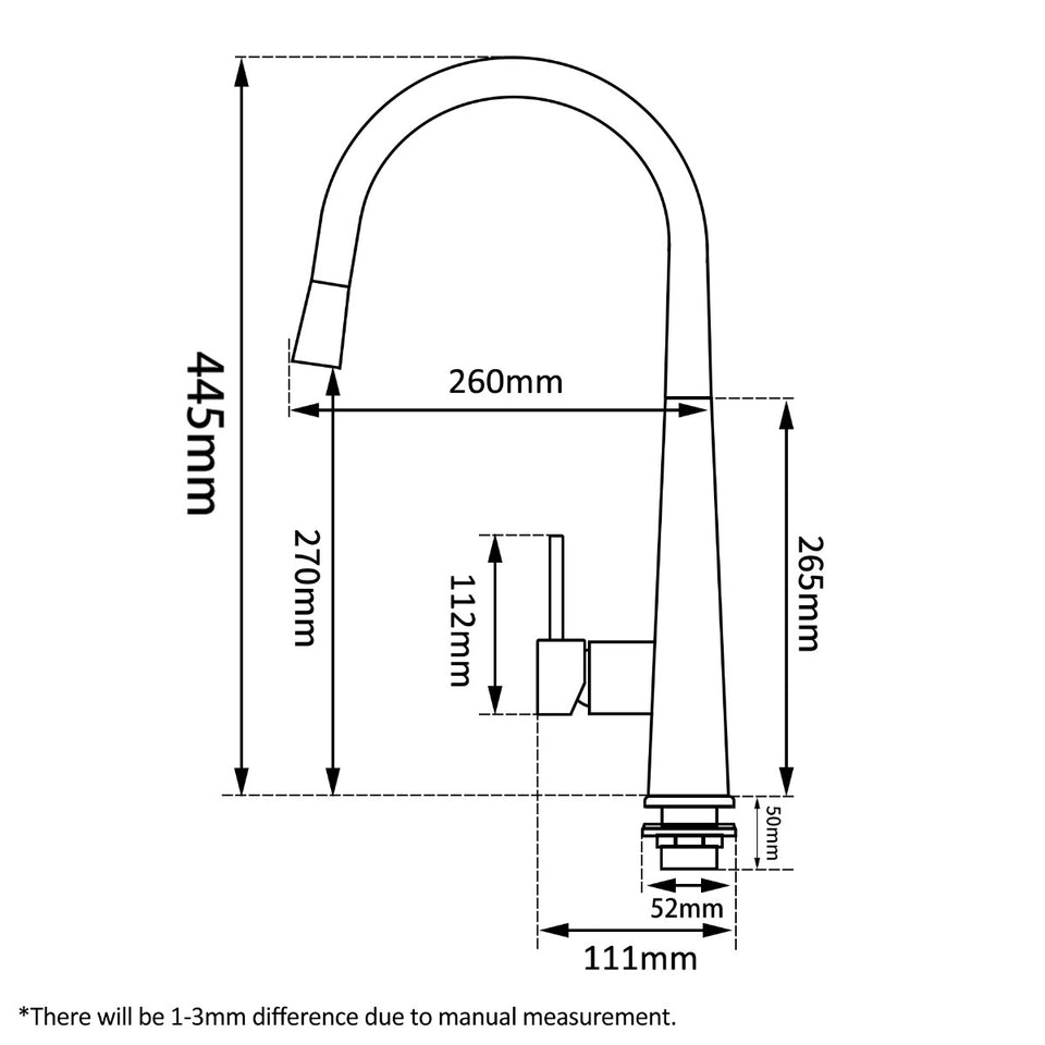 Aquaperla Euro Round Electroplated Black 360° Swivel Pull Out Kitchen Sink Mixer Tap 445*220mm (OX1021.KM)
