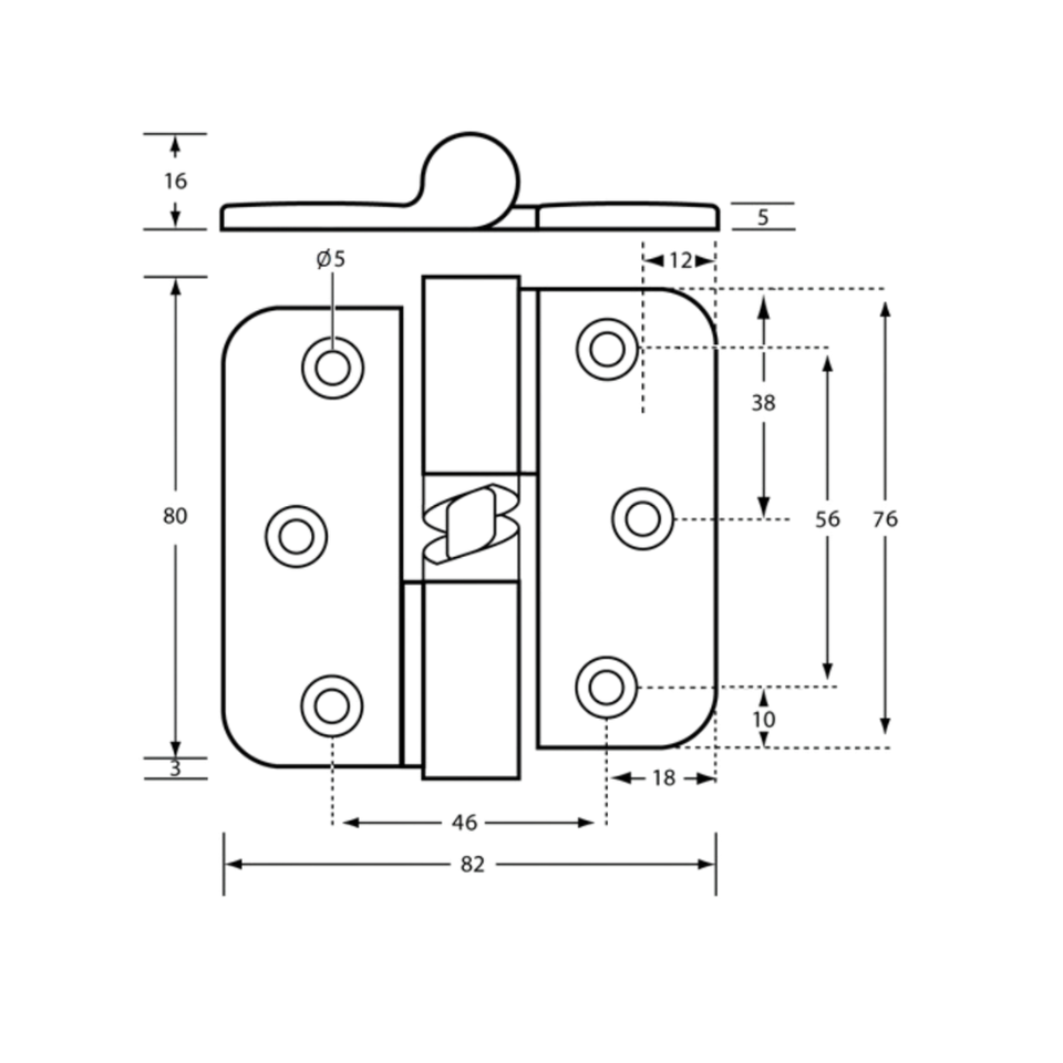 106C_ANMB | 106C Gravity Hinge in Antimicrobial