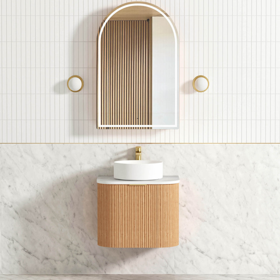 Otti Bondi Woodland Oak Fluted Wall Hung Vanity