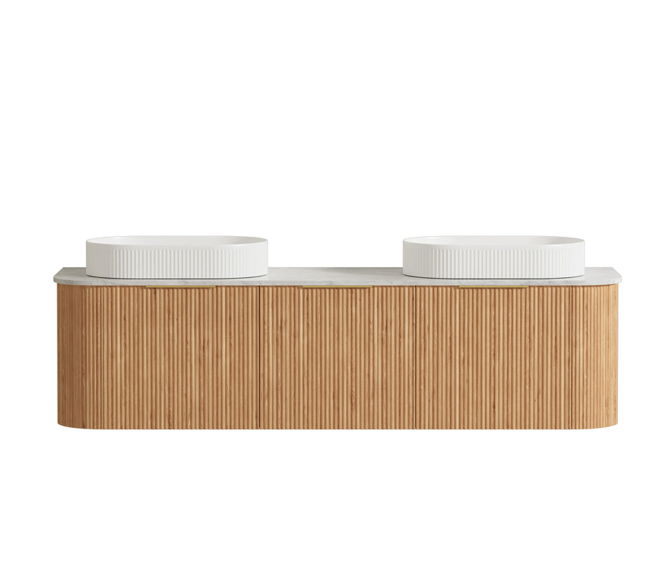 Otti Bondi Woodland Oak Fluted Wall Hung Vanity