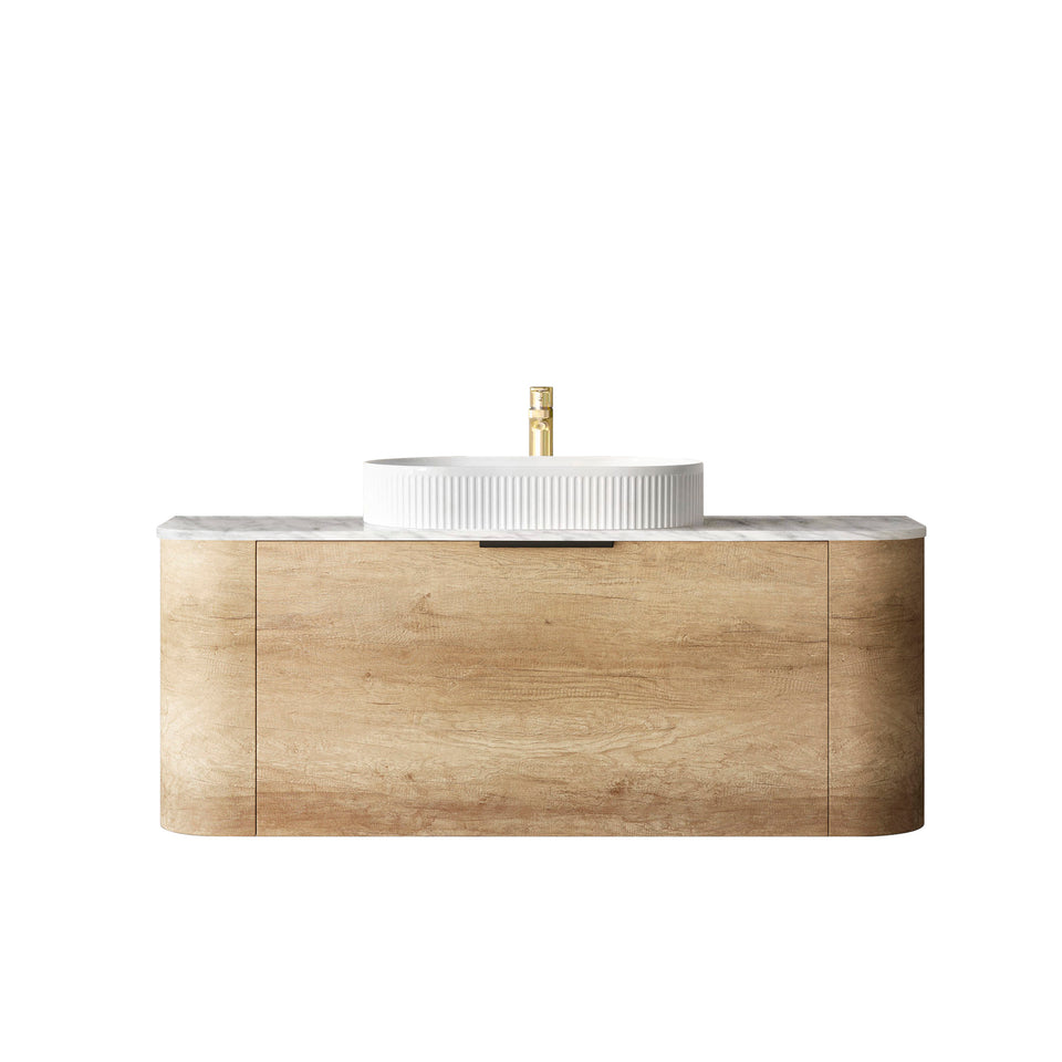 Otti Bondi Wall Hung Curve Vanity - Natural Oak