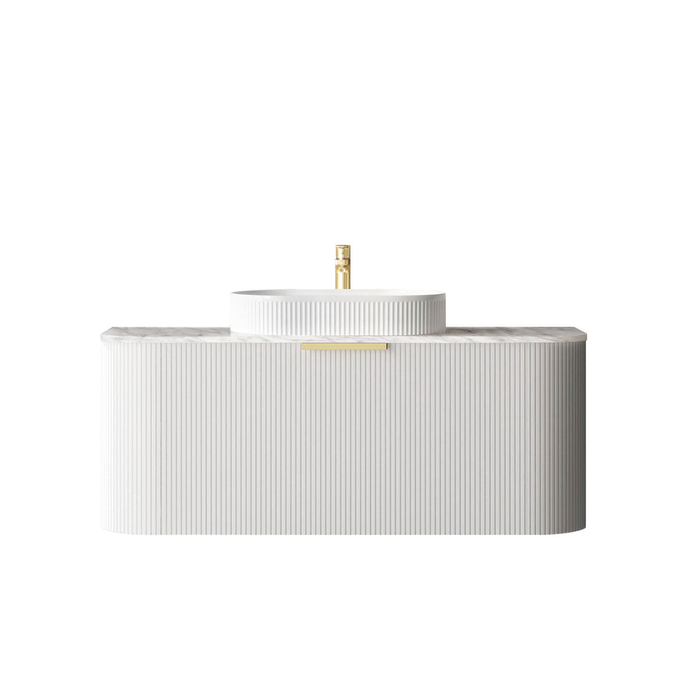 Otti Bondi White Fluted Wall Hung Vanity