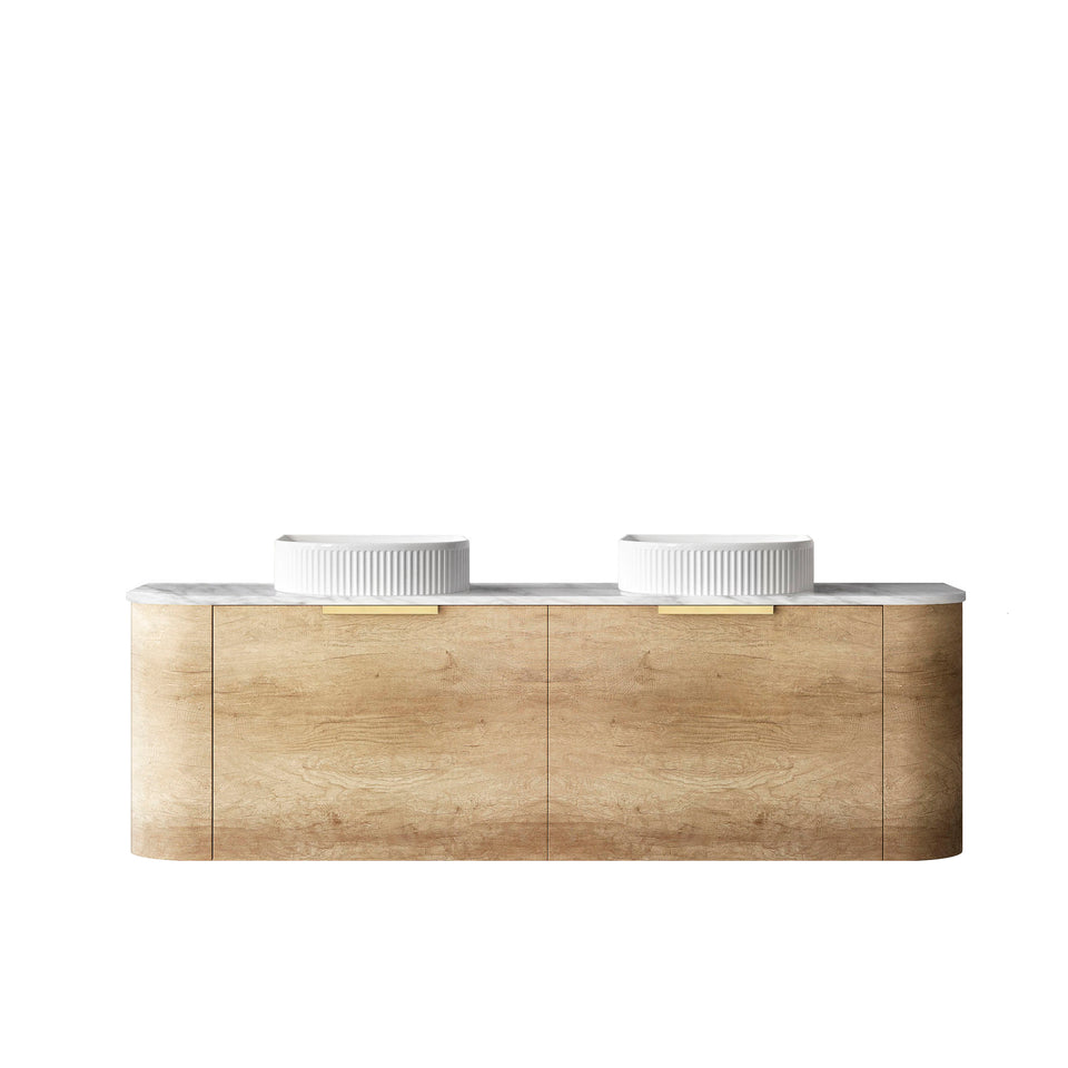Otti Bondi Wall Hung Curve Vanity - Natural Oak