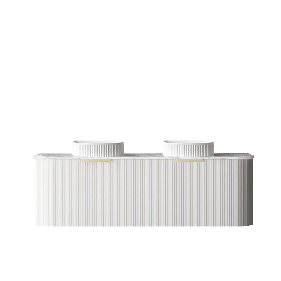 Otti Bondi Fluted Curved Wall Hung Vanity - White