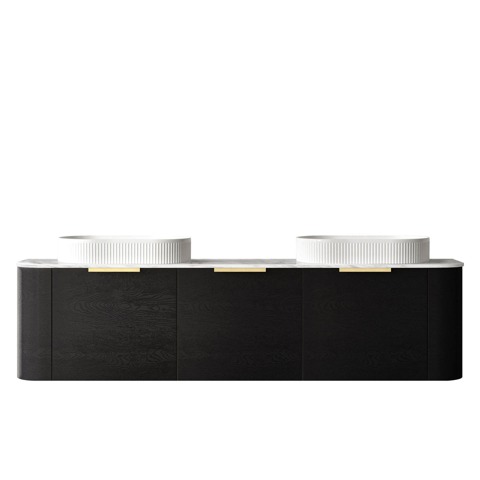 Otti Bondi Wall Hung Curve Vanity - Black Oak