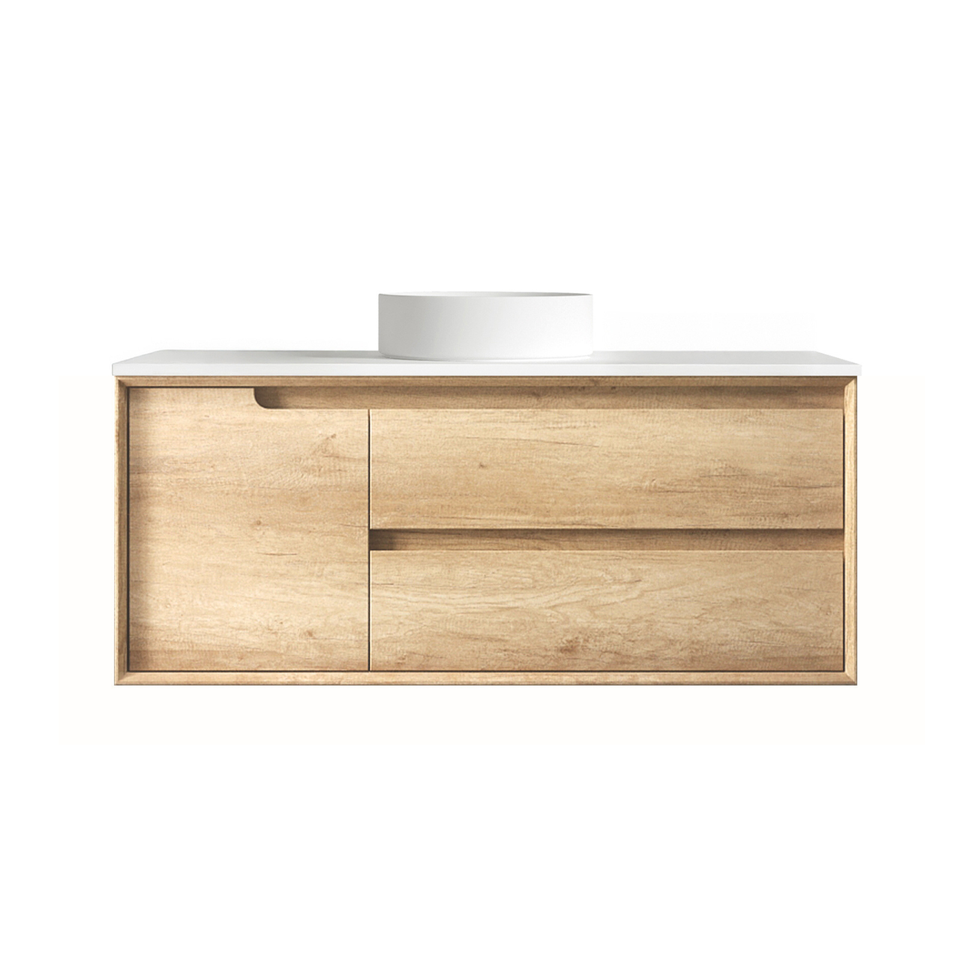 Otti Byron Wall Hung Vanity With Stone Top for Above Counter Basin