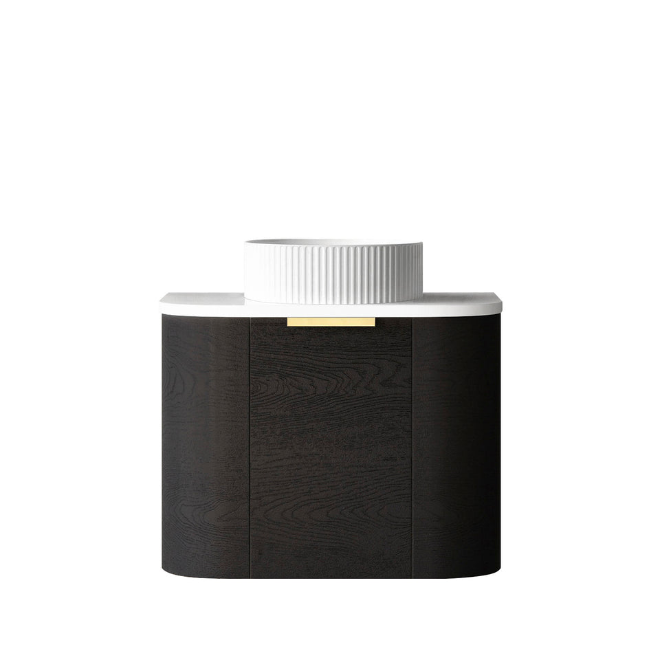 Otti Bondi Wall Hung Curve Vanity - Black Oak