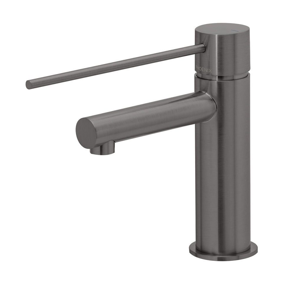 Phoenix Vivid Slimline Basin Mixer With Extended Lever Brushed Carbon - Lead Free
