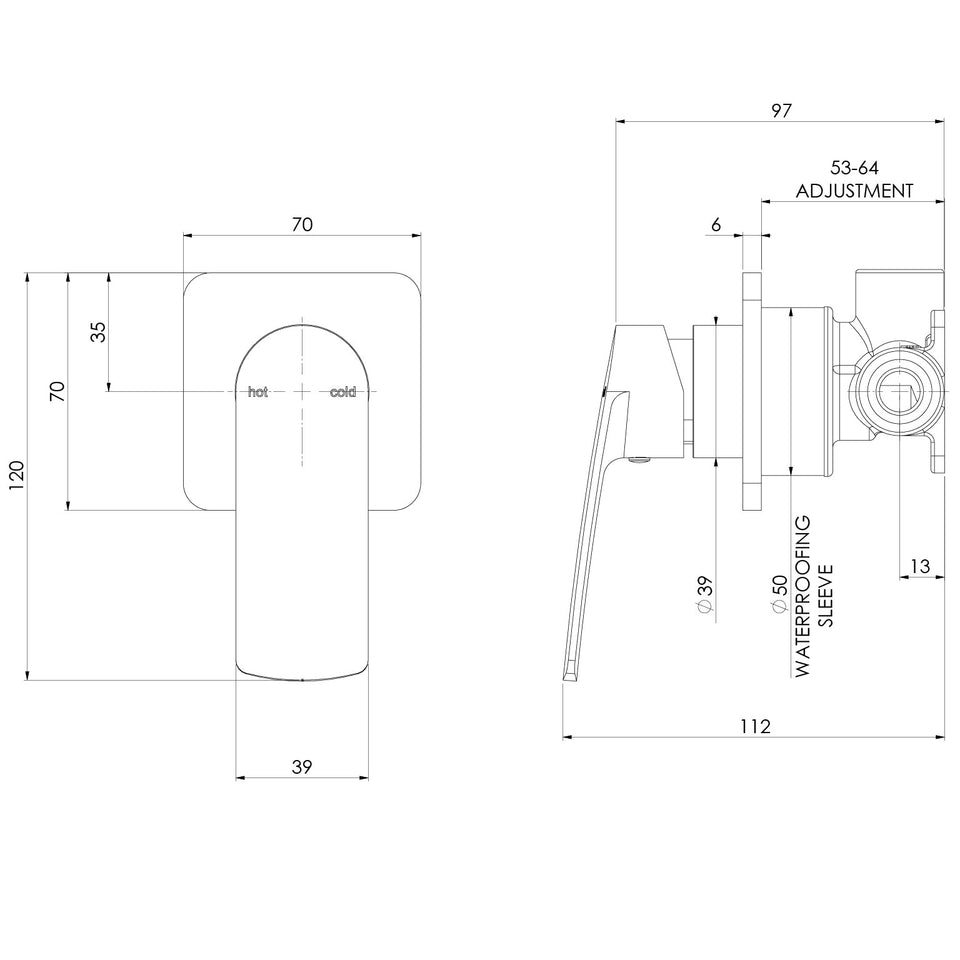Phoenix Mekko SwitchMix Shower / Wall Mixer (Fit-Off Kit Only)