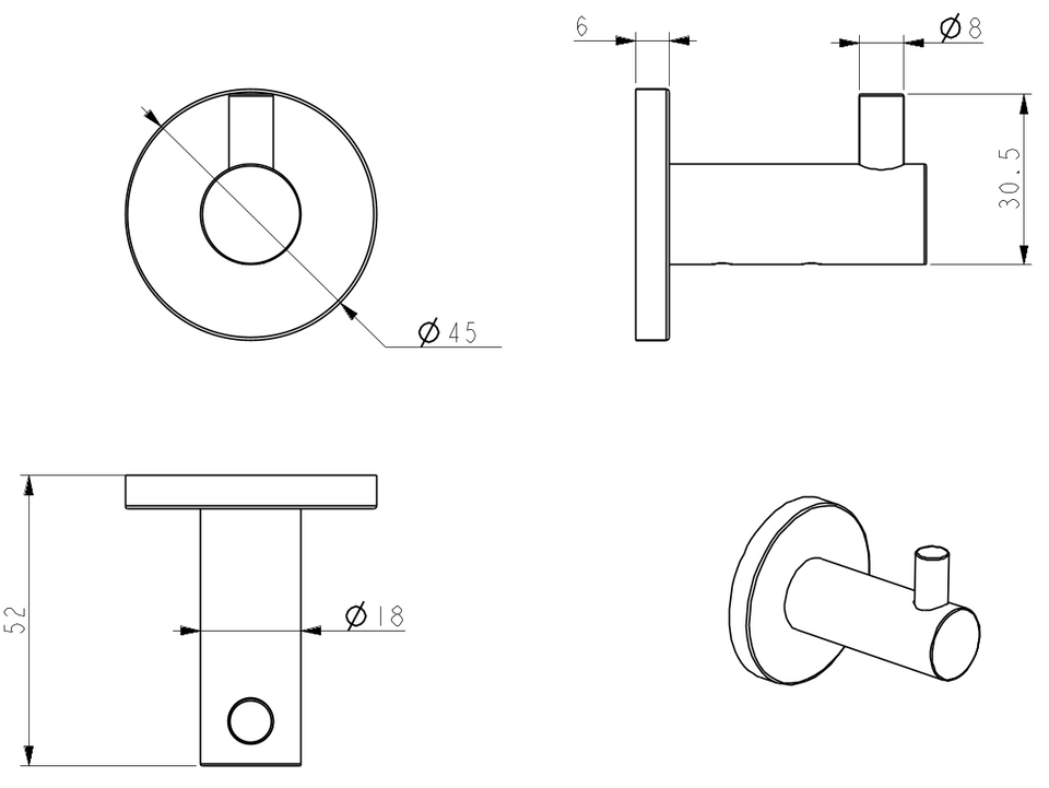 Bella Vista Mica Robe Hook (1153-S-P-FG) 5