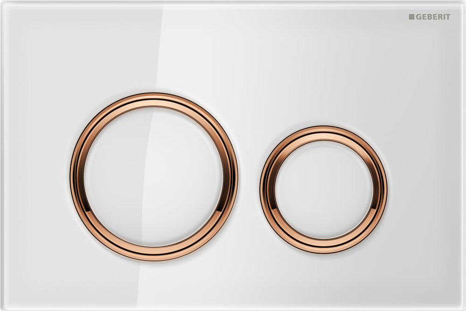 Geberit Sigma 21 Flush Plate Button White, Red Gold Trim