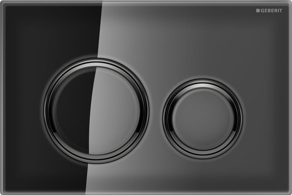 Geberit Sigma 21 Flush Plate Button Black, Black Chrome Trim
