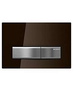Geberit - Sigma50 Mechanical Dual Flush Button/Access Plate Umbra Glass, Brushed (metal)