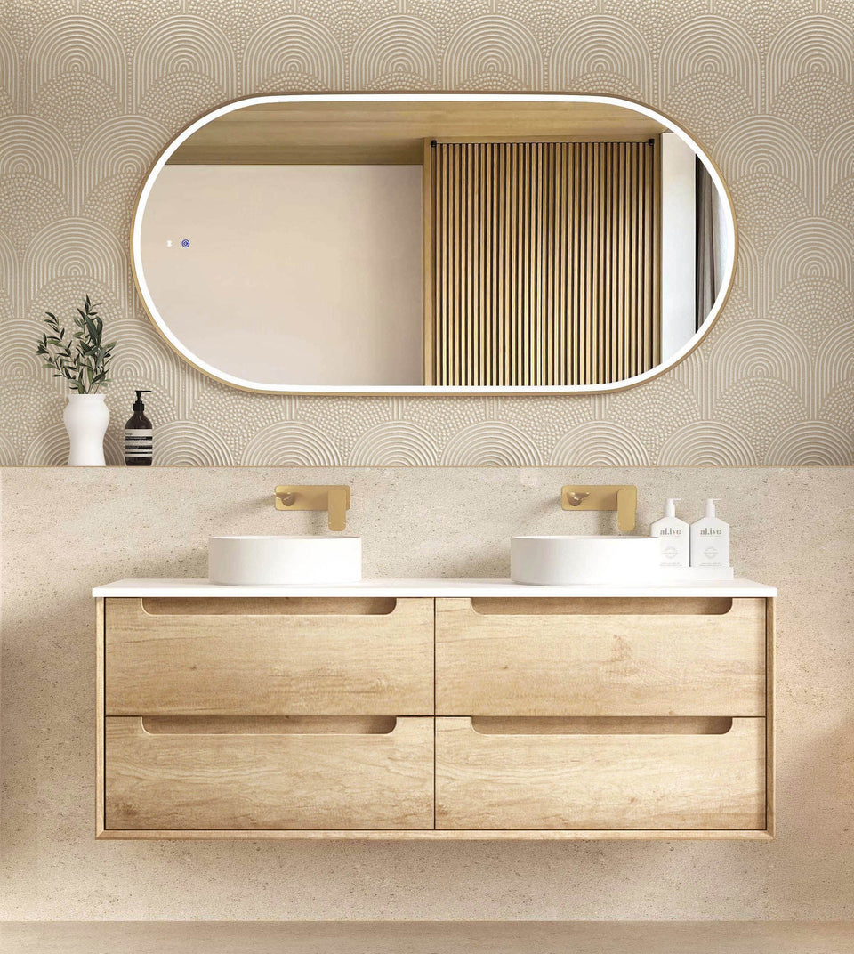 Otti Byron Wall Hung Vanity With Stone Top for Above Counter Basin
