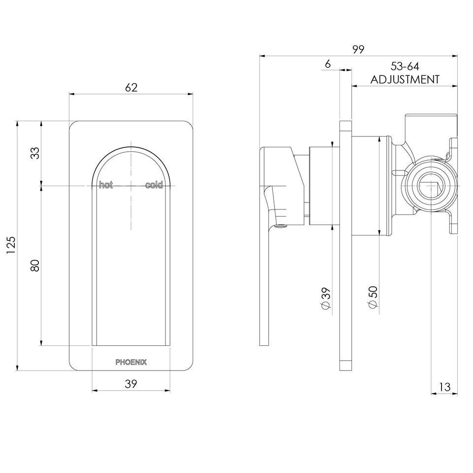 Phoenix Teel SwitchMix Shower / Wall Mixer ( Complete Kit )
