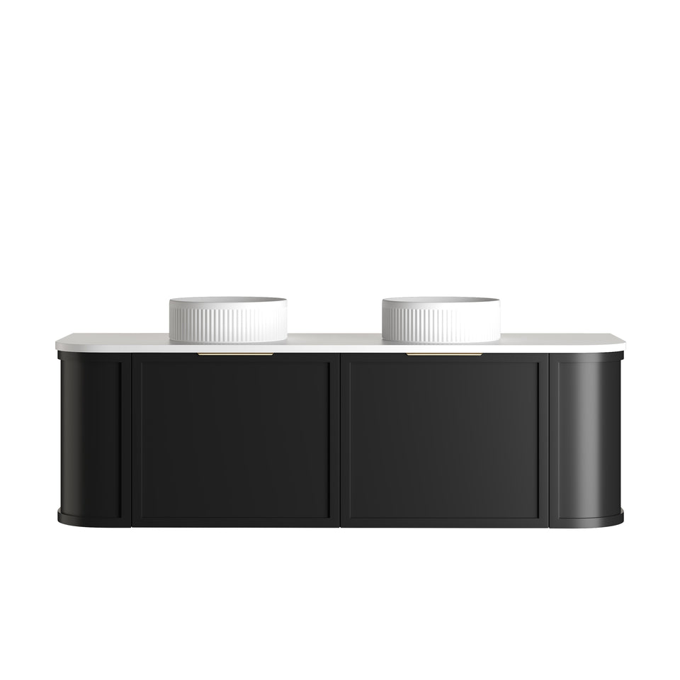 Otti Hampshire Black Wall Hung Curved Vanity