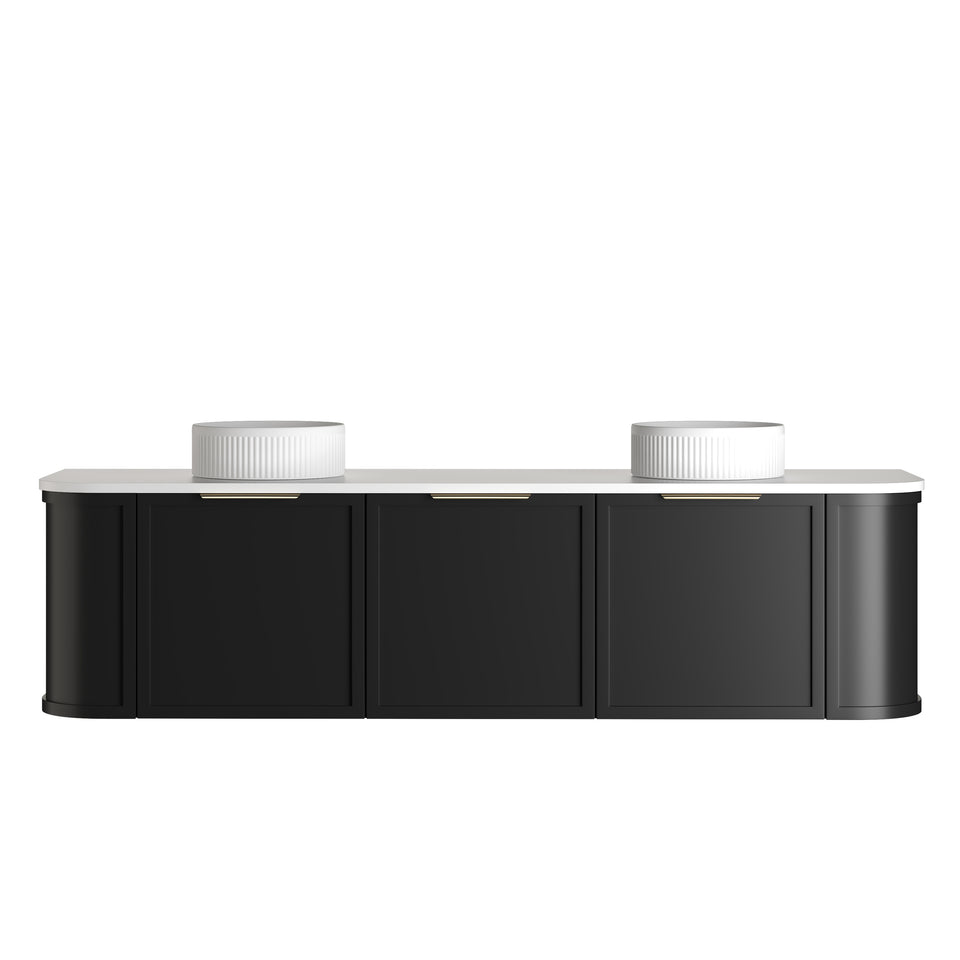 Otti Hampshire Black Wall Hung Curved Vanity