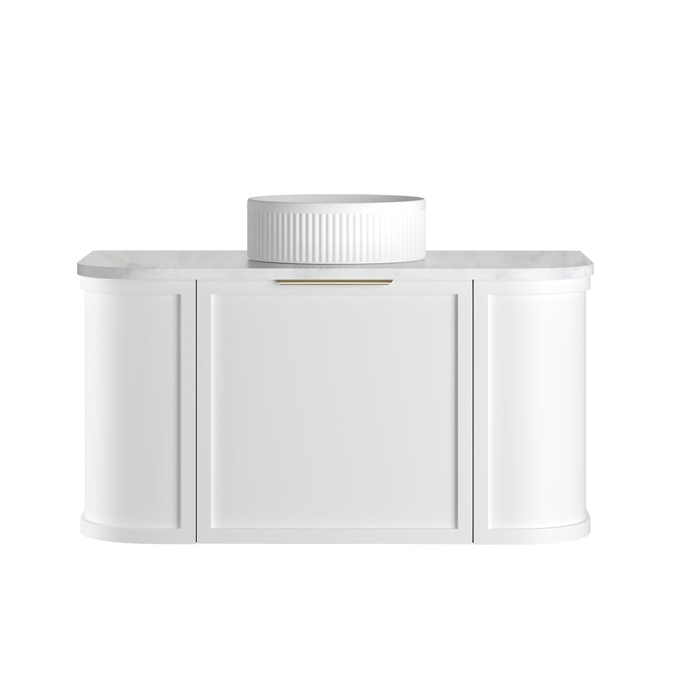 Otti Hampshire Satin White Wall Hung Curved Vanity