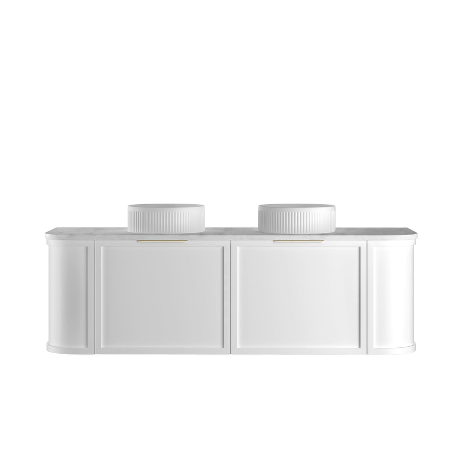 Otti Hampshire Satin White Wall Hung Curved Vanity