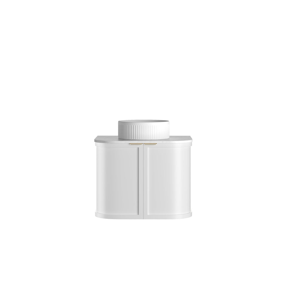 Otti Hampshire Satin White Wall Hung Curved Vanity