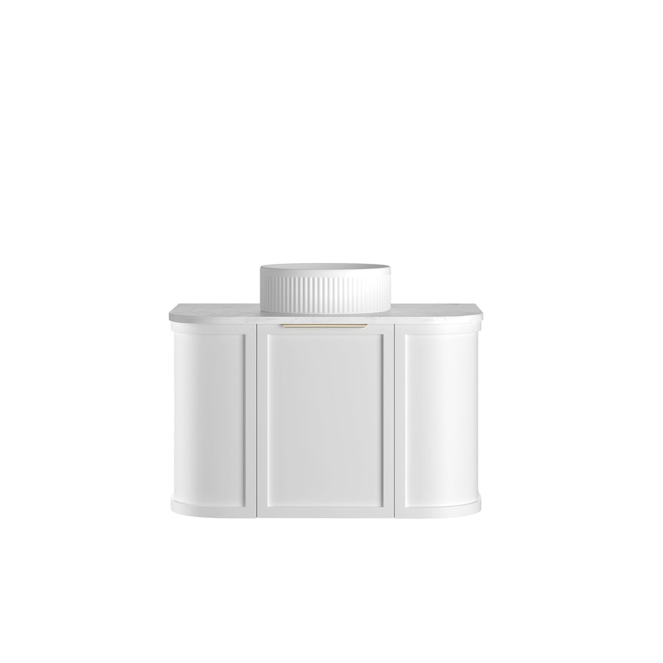Otti Hampshire Satin White Wall Hung Curved Vanity