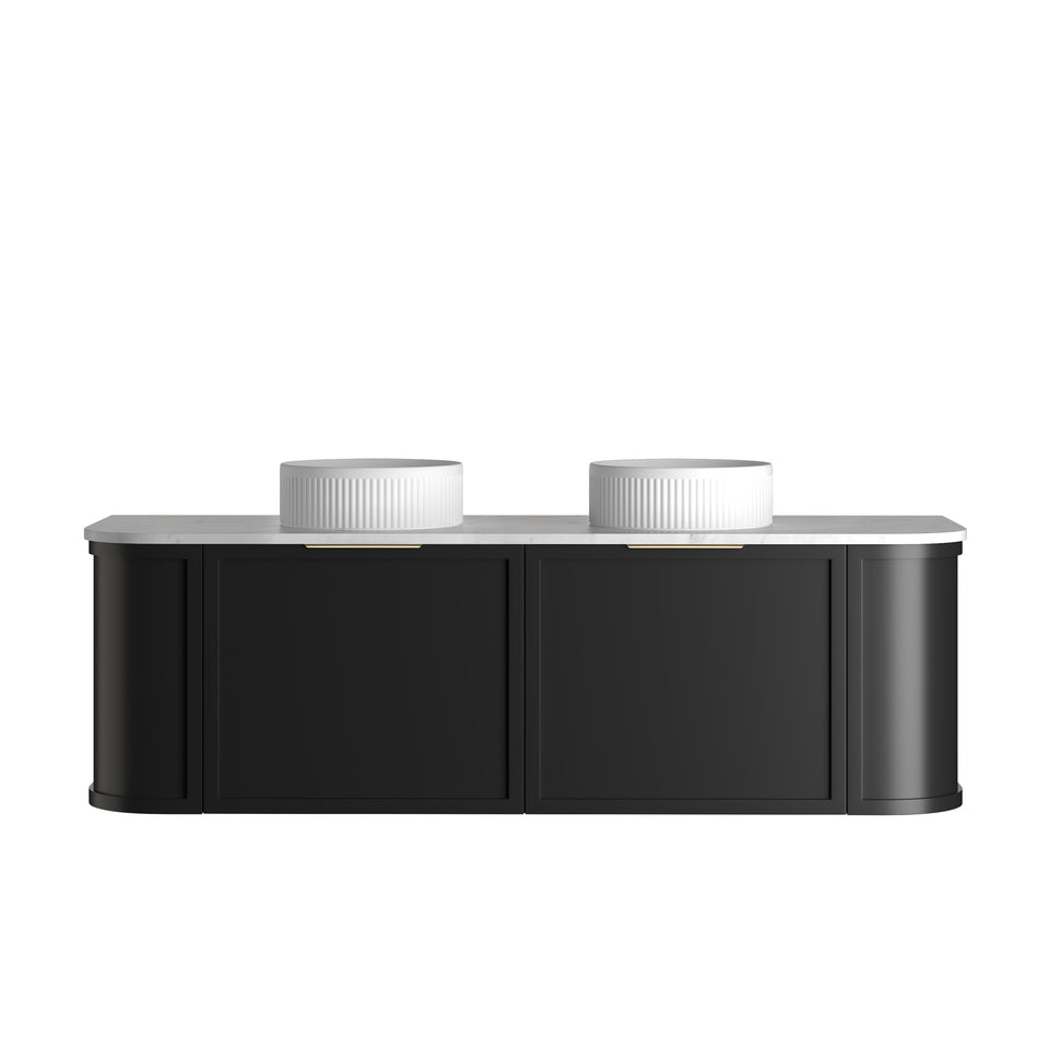 Otti Hampshire Black Wall Hung Curved Vanity