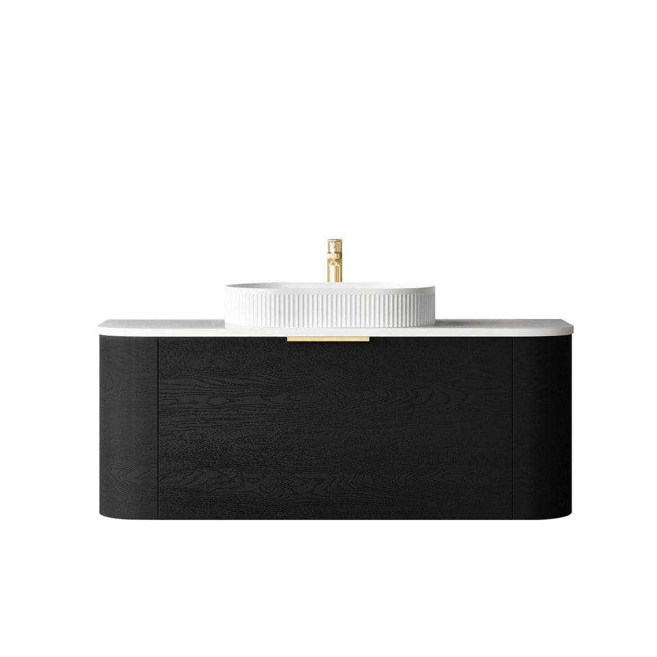 Otti Bondi Wall Hung Curve Vanity - Black Oak