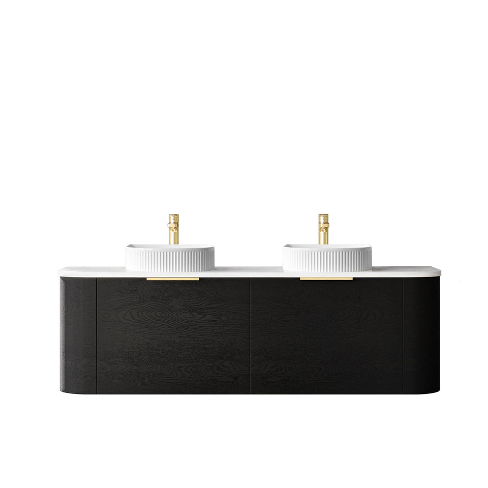 Otti Bondi Wall Hung Curve Vanity - Black Oak