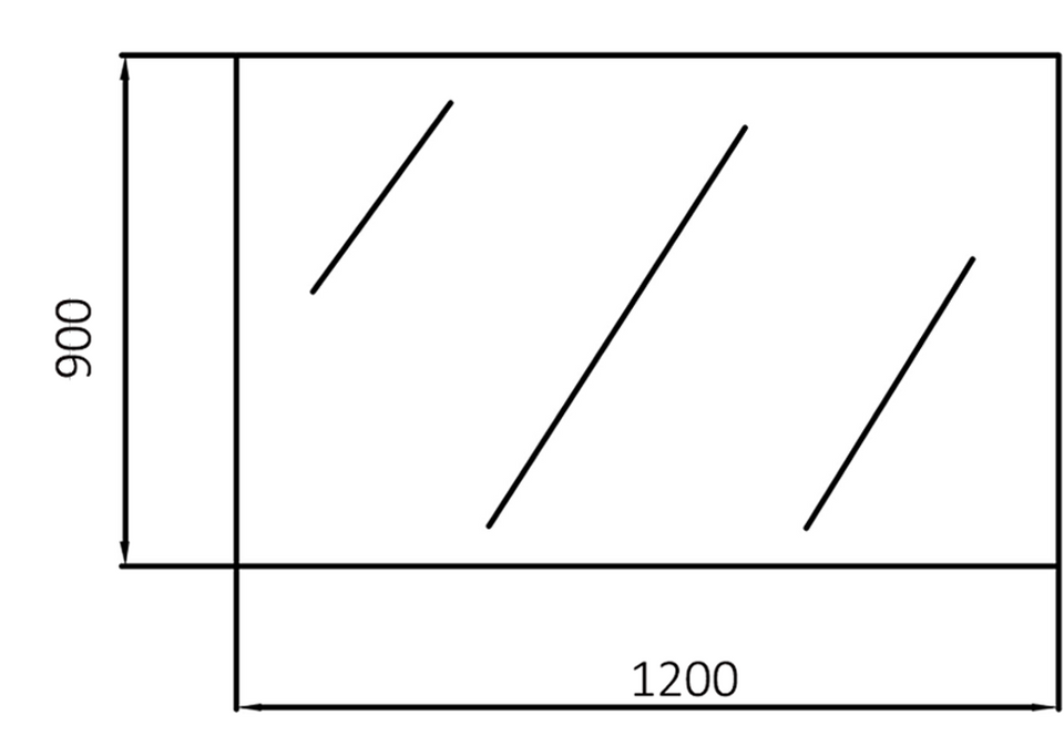 1200x900mm Plain Bathroom Mirror Bevel Edge Wall Mounted Vertical or Horizontal - Poseidon BM1290