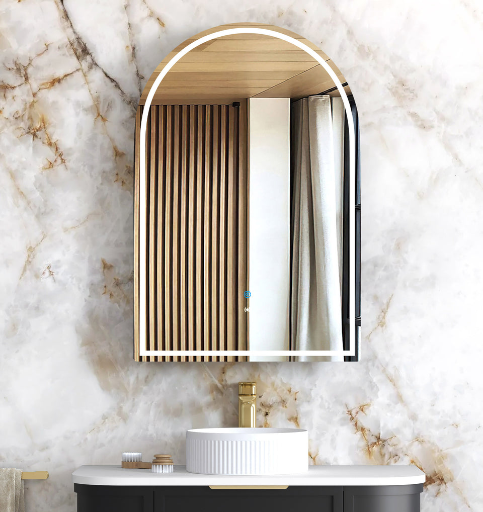 Otti Archie LED Shaving Cabinet Black Oak