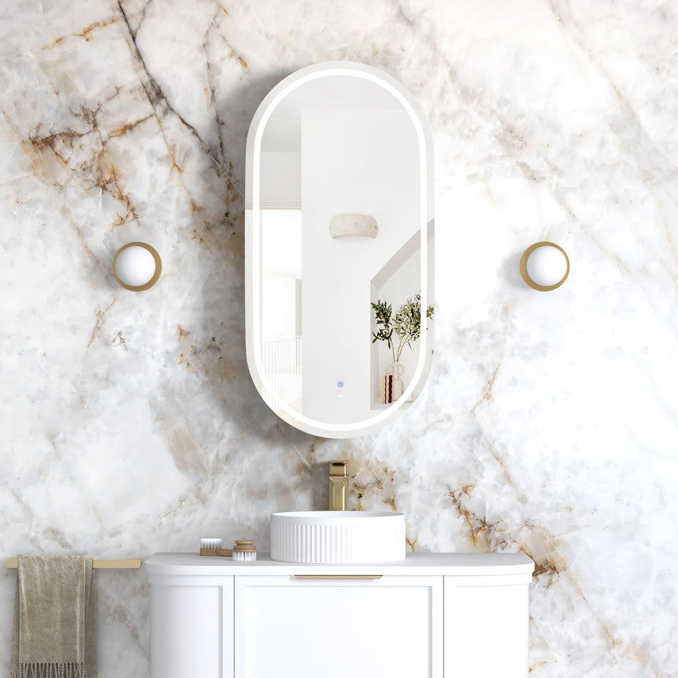Otti Noosa 900 Oval Shape LED Shaving Cabinet White