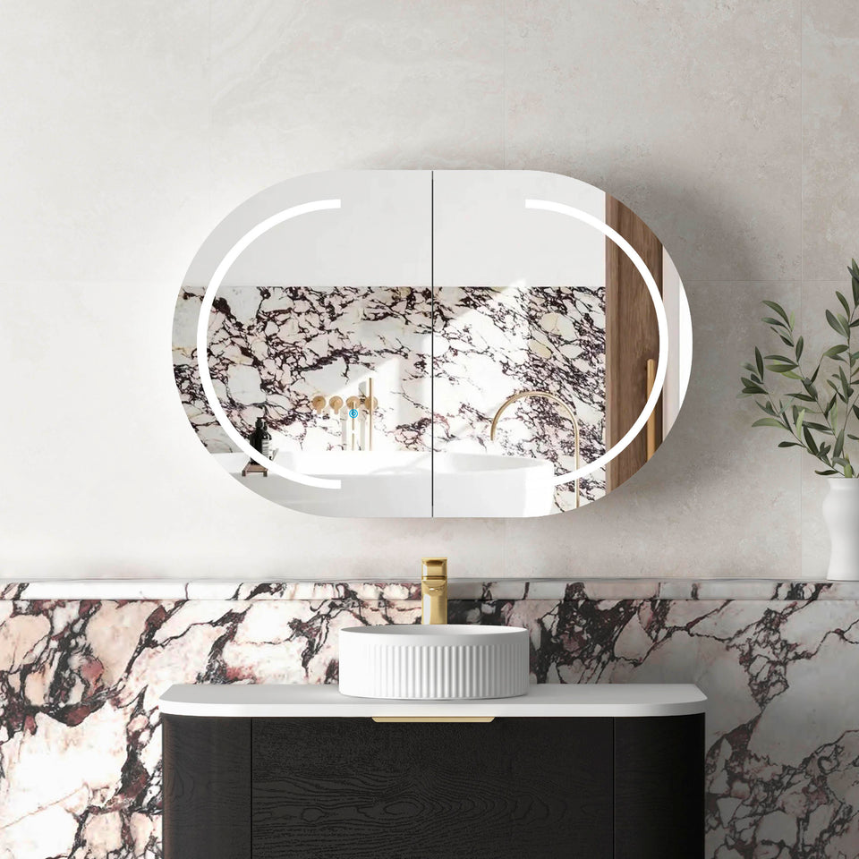 Otti Bondi 900 LED Shaving Cabinet Black Oak