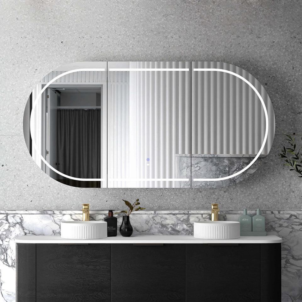 Otti Bondi 1800 LED Shaving Cabinet Black Oak