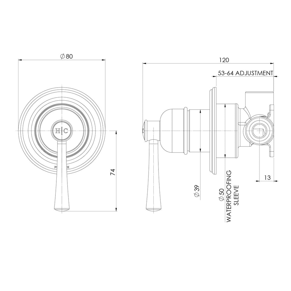 Phoenix Cromford SwitchMix Shower / Wall Mixer (Fit-Off Kit Only)