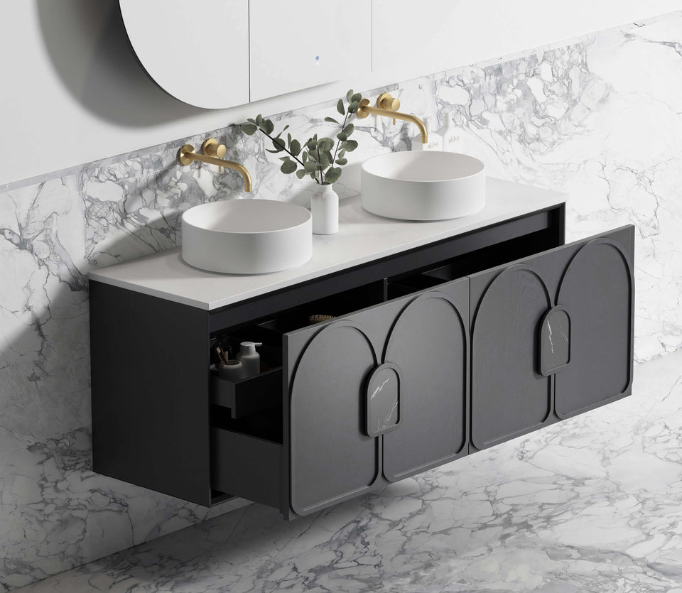 Otti Laguna Mark II Black Oak Wall Hung Vanity