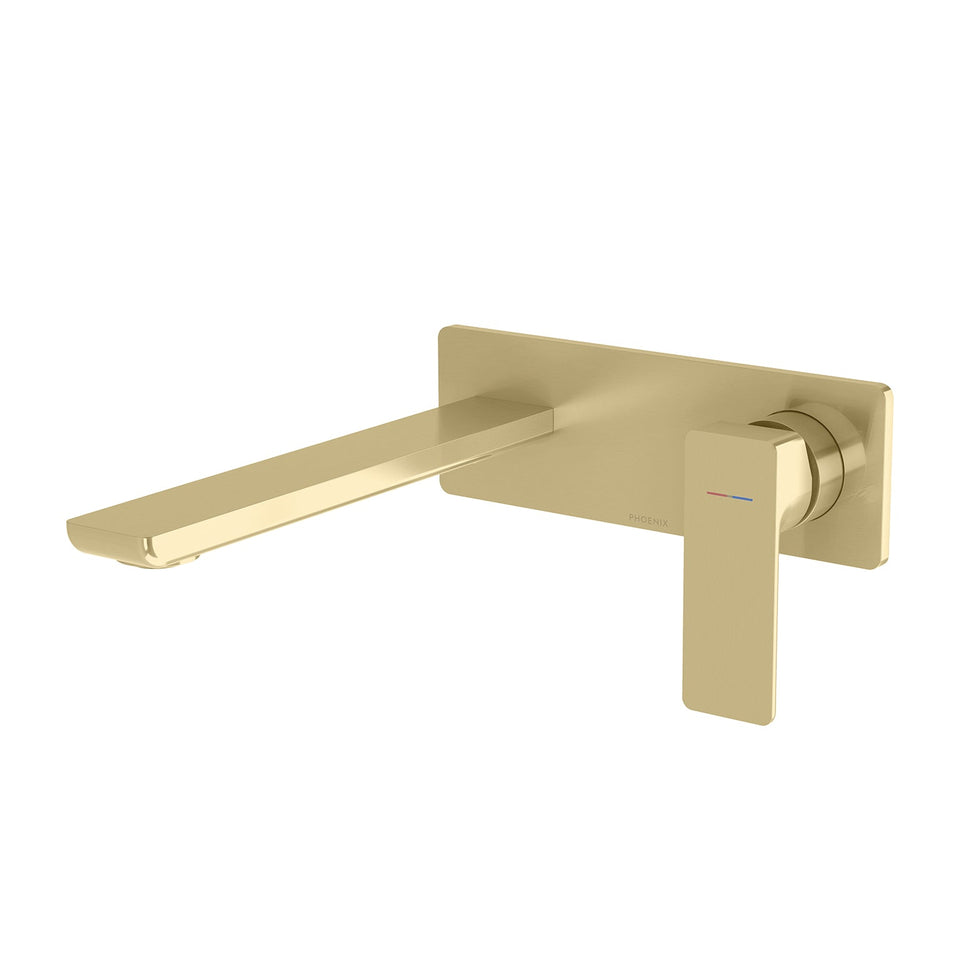 Phoenix Gloss MKII SwitchMix Wall Basin / Bath Mixer Set (Complete Kit) - Brushed Gold (135-2810-12-1)