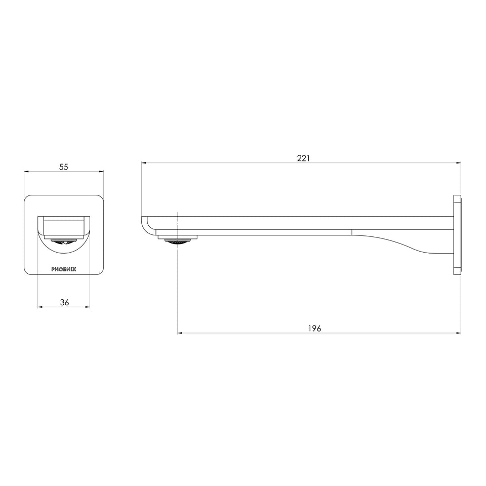 Phoenix Gloss MKII Wall Basin / Bath Outlet