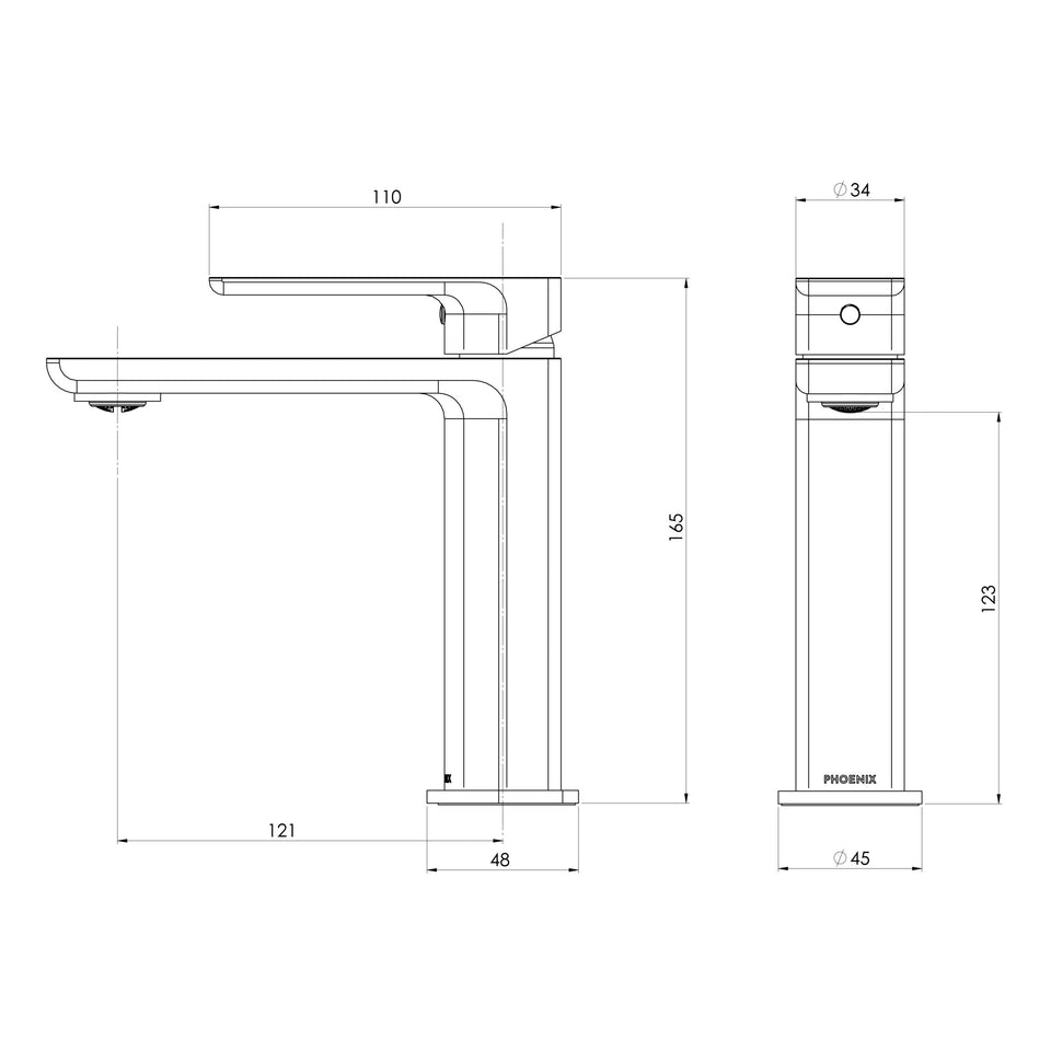 Phoenix Tapware Gloss MKII Basin Mixer