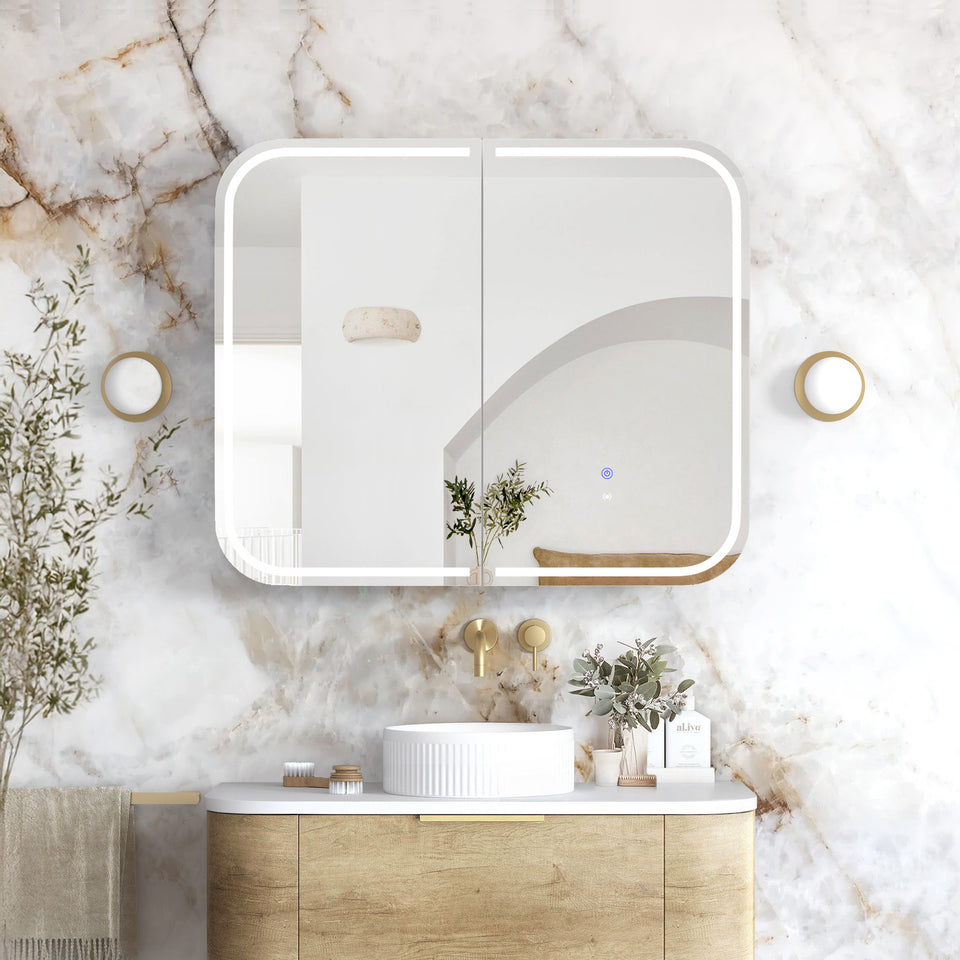 Otti Newport LED Shaving Cabinet Premium Edition - Natural Oak