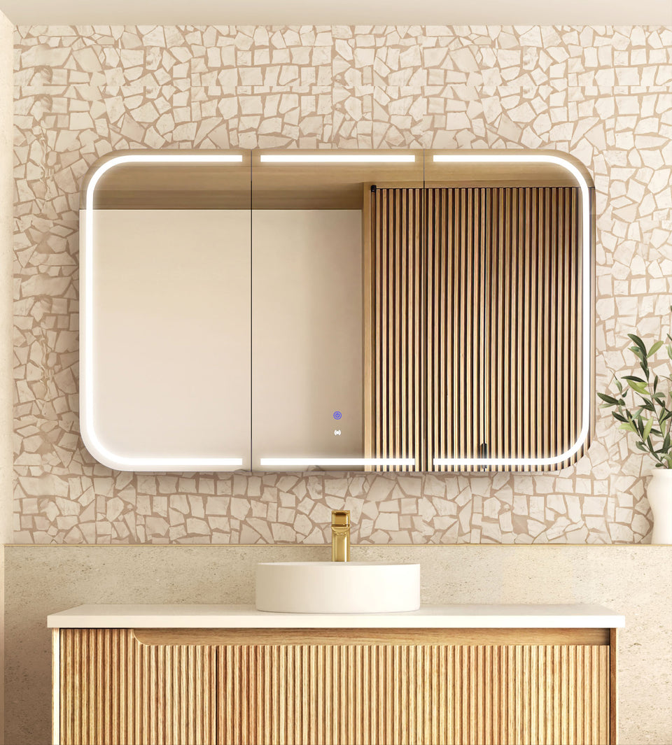Otti Newport LED Shaving Cabinet Premium Edition - Natural Oak