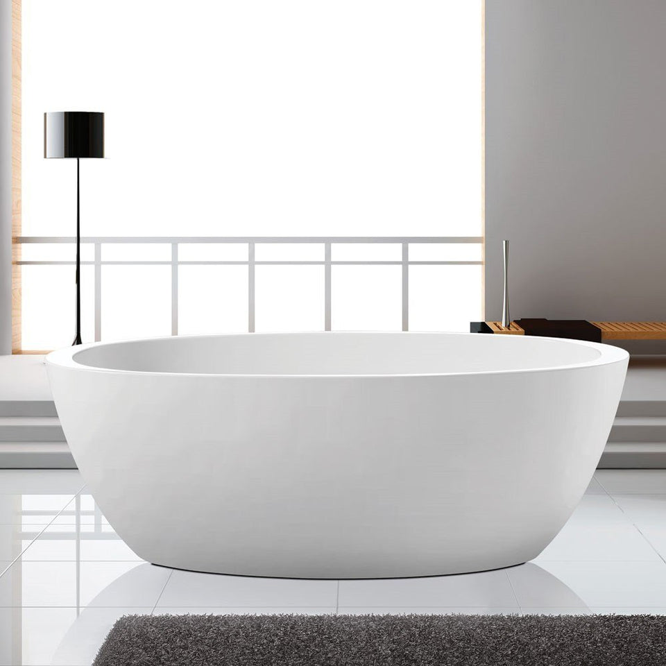 PILATO 1500mm Freestanding Matte White Bath No Overflow