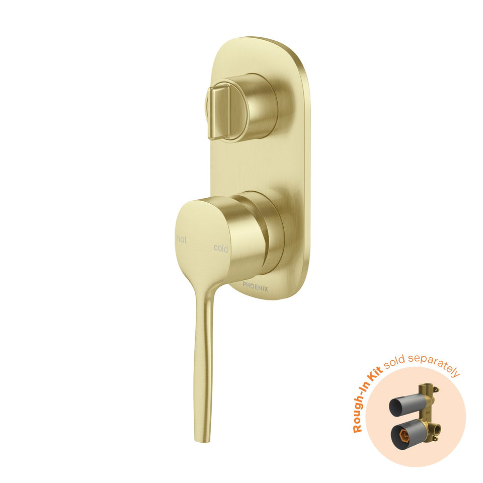 Phoenix Vask SwitchMix Shower / Bath Diverter Mixer (Fit Off Kit Only ) – Lead Free - Brushed Gold (139-2940-12-1)