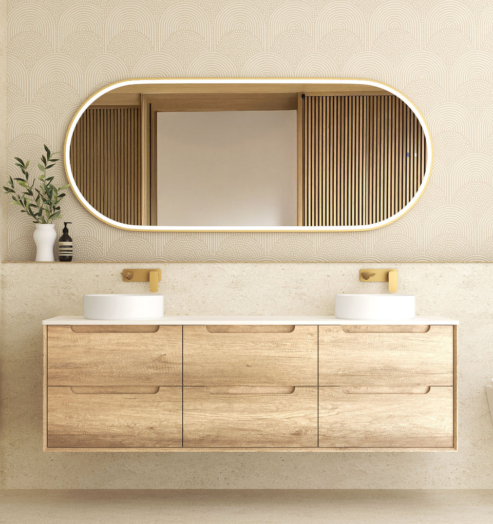 Otti Byron Wall Hung Vanity With Stone Top for Above Counter Basin