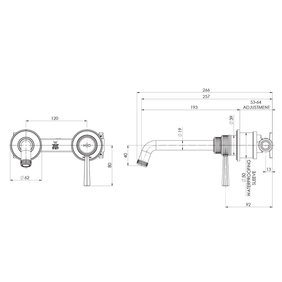 Phoenix Wiltern SwitchMix Wall Basin / Bath Mixer Set (Complete Kit) – Lead Free